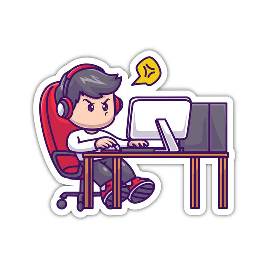 Angry Gamer Laptop Stickers