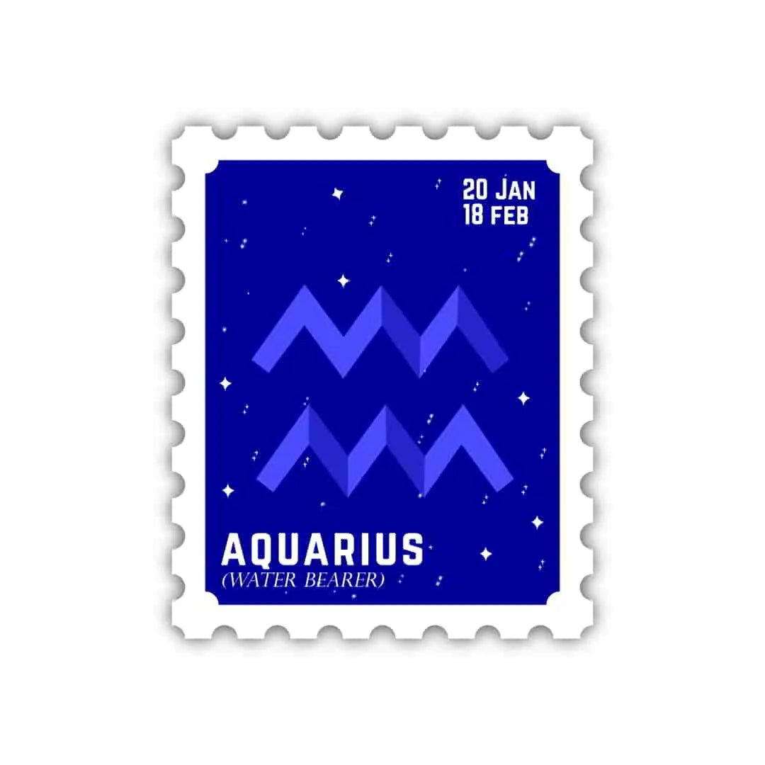 Aquarius Zodiac Signs Laptop Stickers