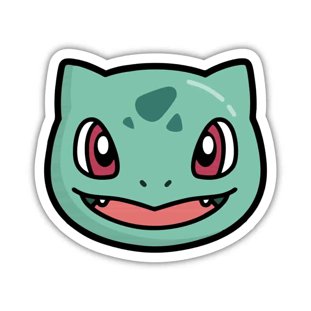 Bulbasaur Chibi Pokémon Laptop Sticker