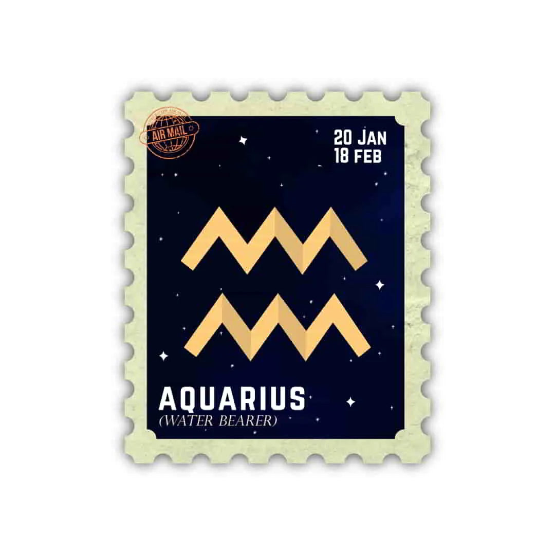 Cosmic Aquarius Zodiac Signs Laptop Sticker