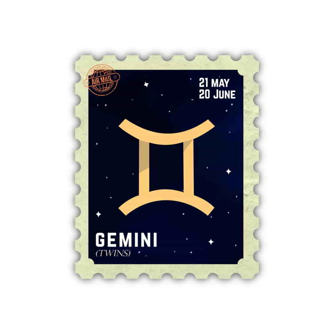Cosmic Gemini Zodiac Signs Laptop Sticker