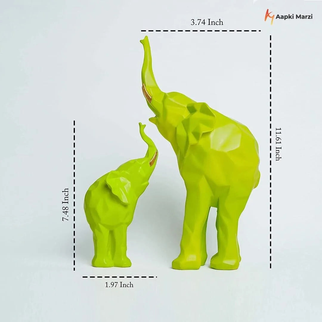 Elephant Modern Art Geometric Accent Green artifacts