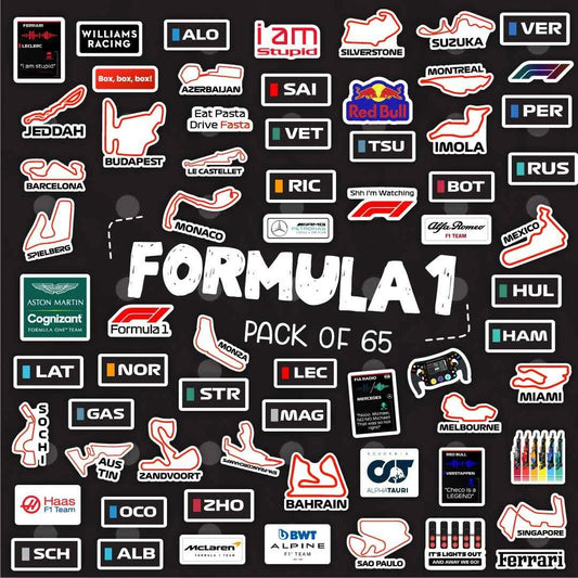 F1 All Teams Laptop Stickers
