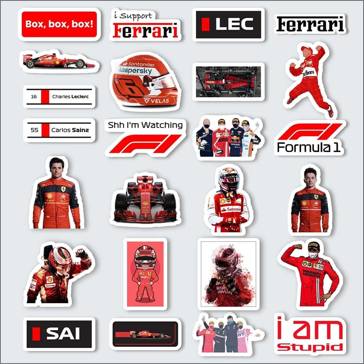 F1 Ferrari Laptop Stickers