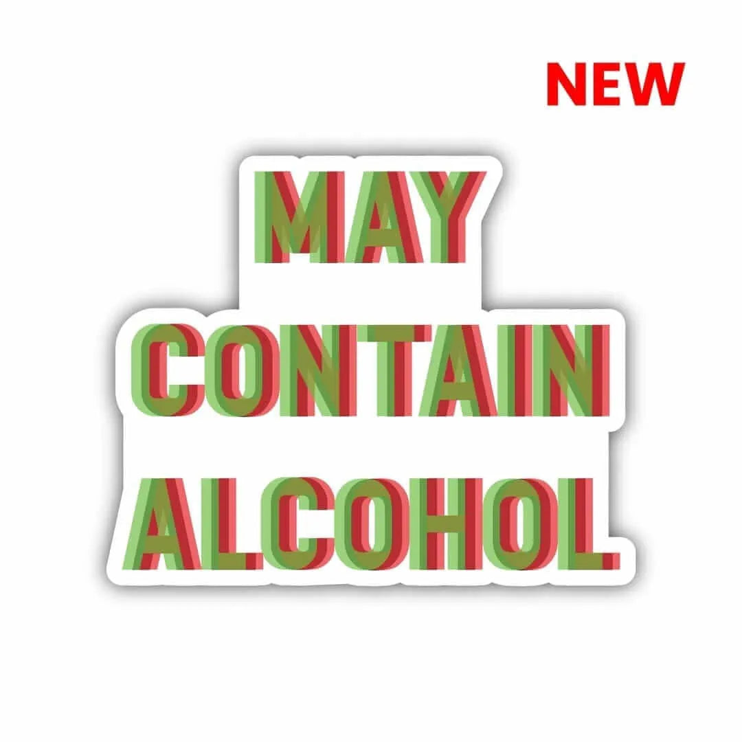 May Contain Alcohol Trippy Laptop Stickers