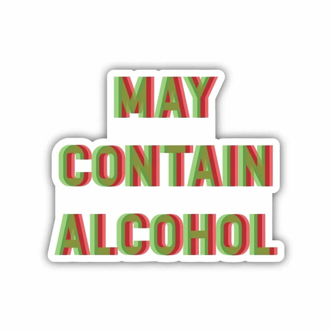 May Contain Alcohol Trippy Laptop Stickers