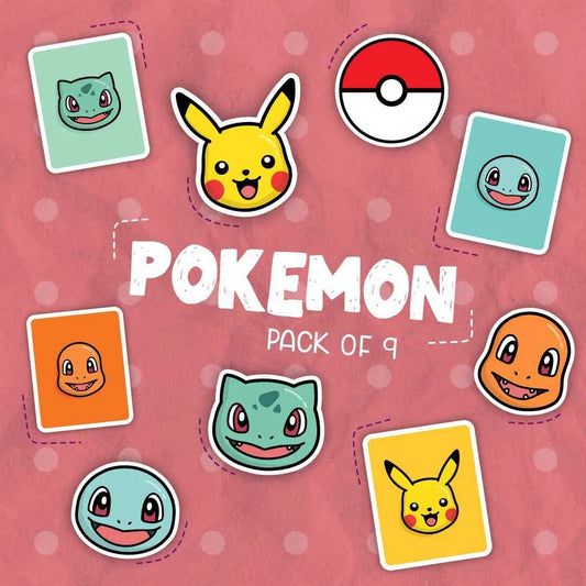 Aesthetic Pokémon Laptop Stickers (Pack Of 9)