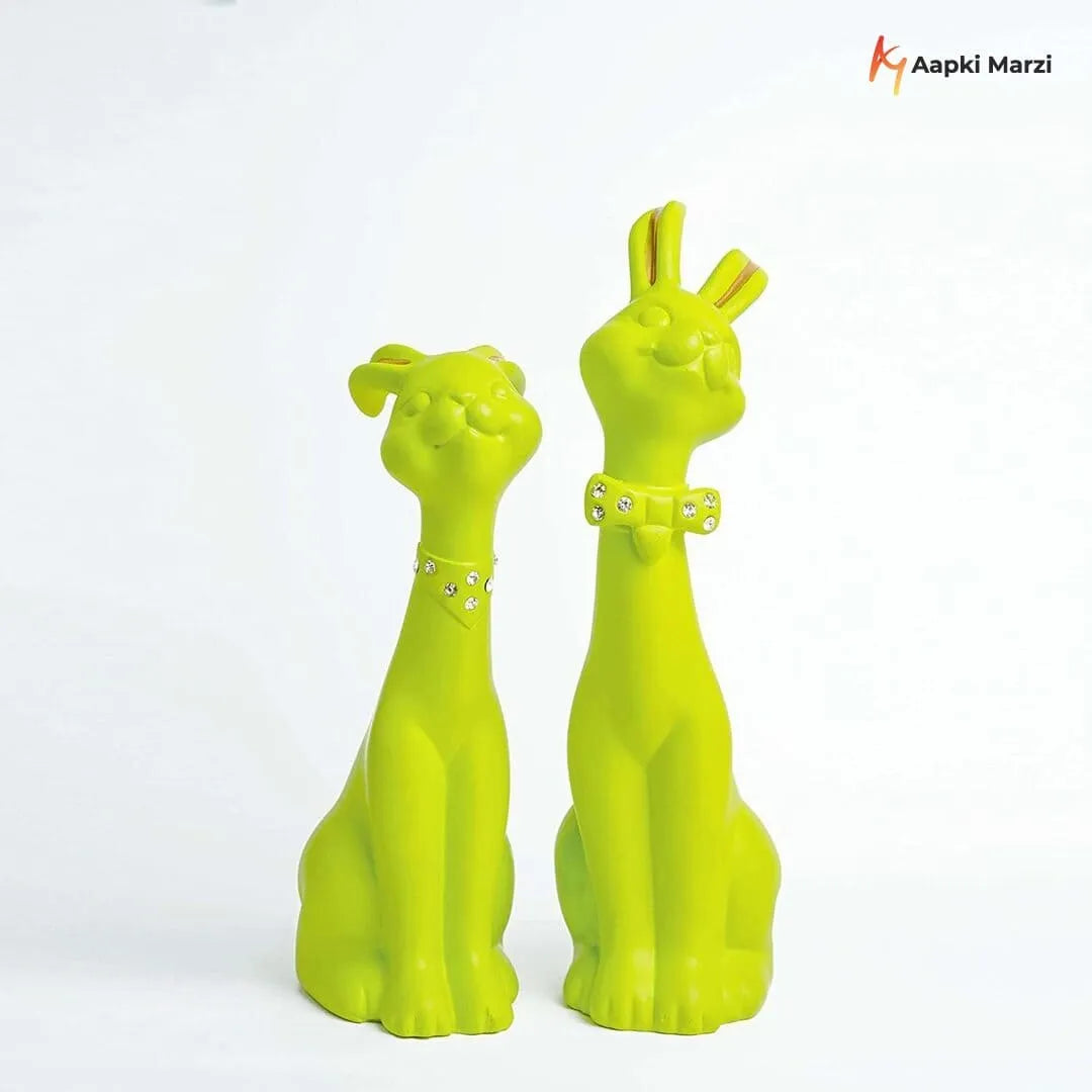 Rabbit Modern Art Geometric Accent Green artifacts