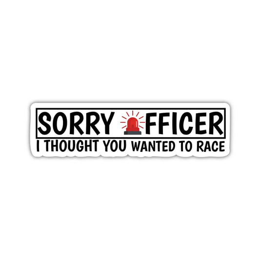 Sorry Officer Bike Sticker