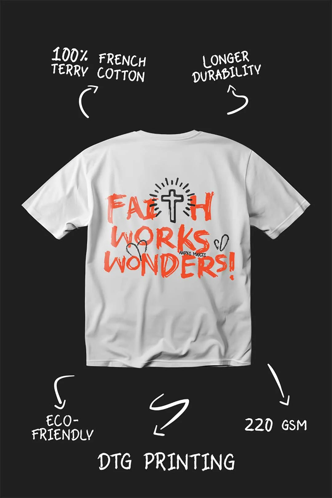 faith works wonder oversized t-shirt
