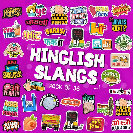 Hinglish Slang Laptop Stickers