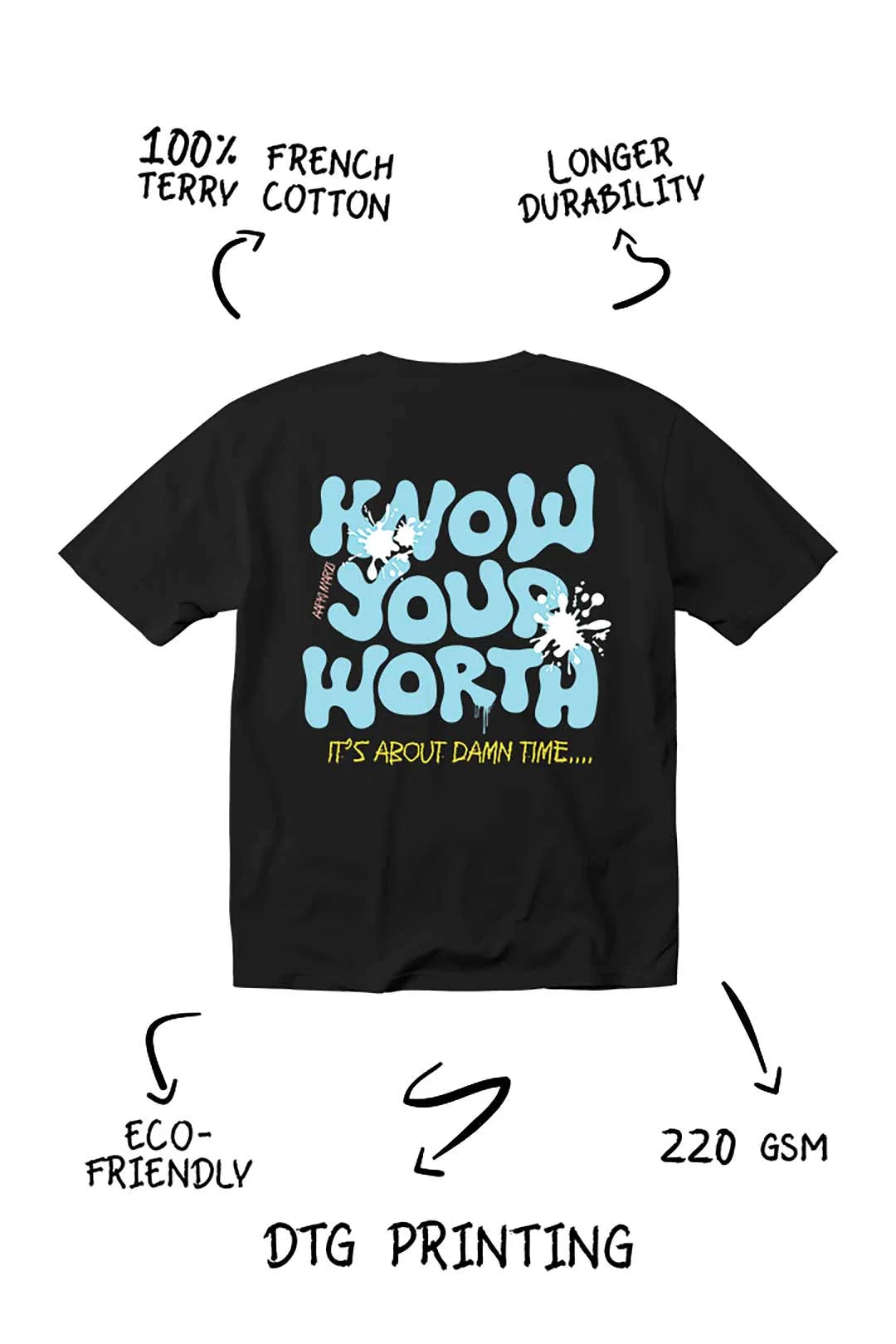 know your worth oversized t-shirt