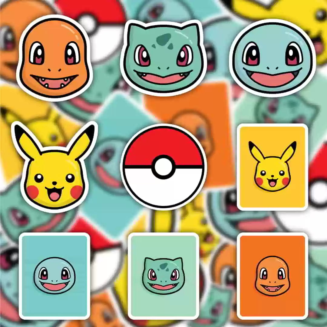 Aesthetic Pokémon Laptop Stickers (Pack Of 9)